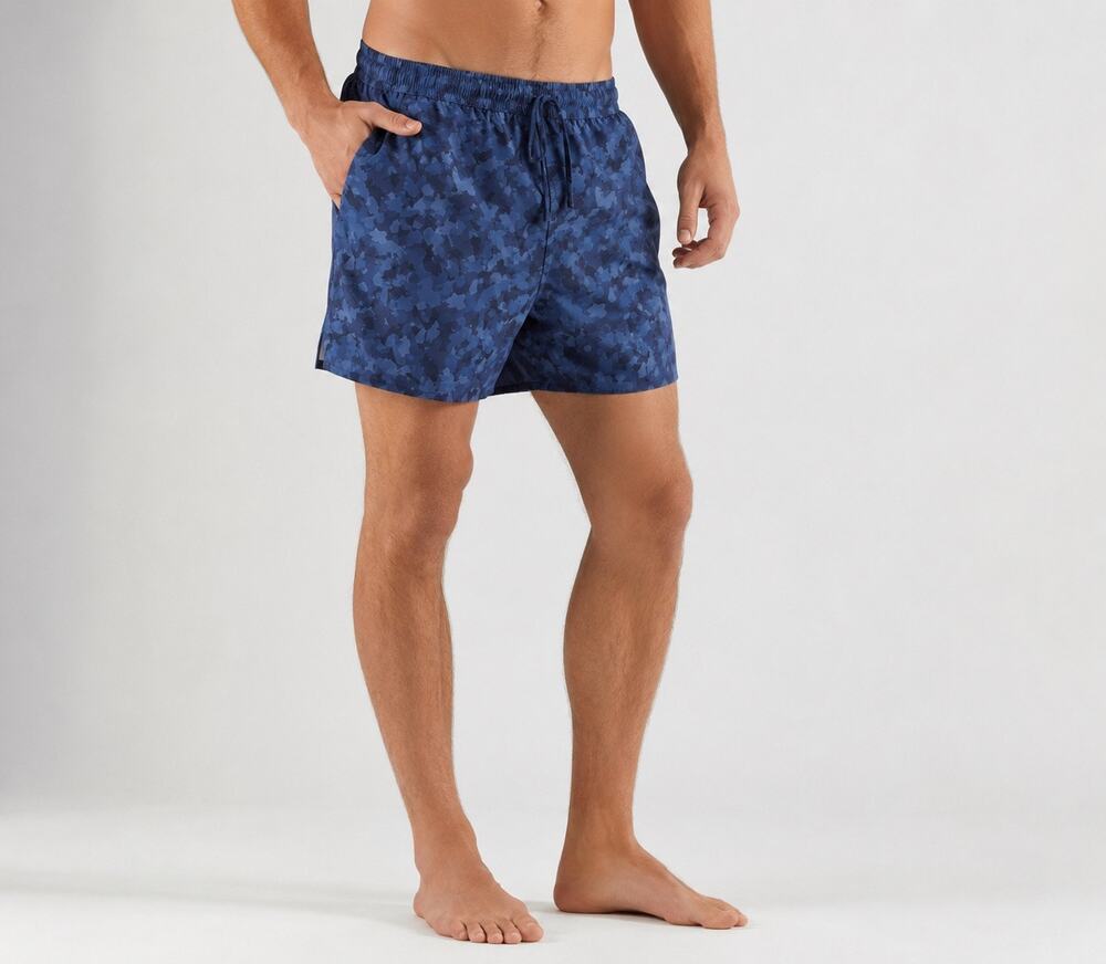 Half Moon By Modern Movement Mens XL Blue Camouflage Swim Trunks Stretch NWT